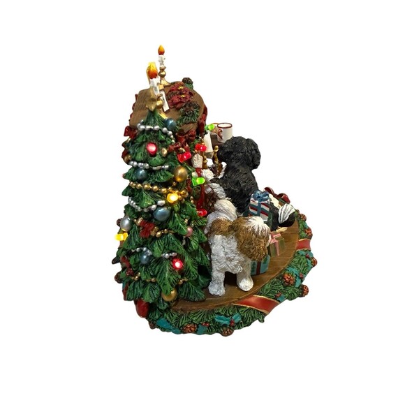 Danbury Mint “A Cozy Christmas Eve” Shih Tzu Tested Working - Picture 3 of 6